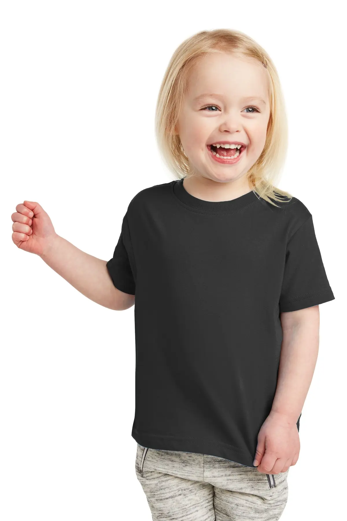 Rabbit Skins Toddler Fine Jersey Tee. in Black