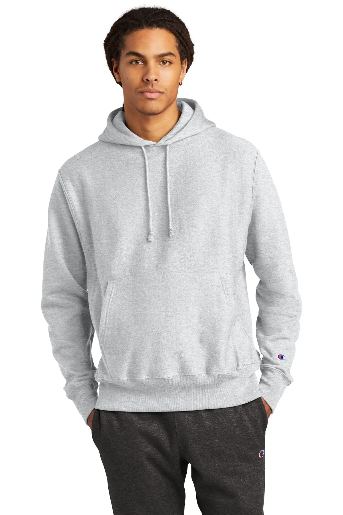 Champion Reverse Weave Hooded Sweatshirt in Ash