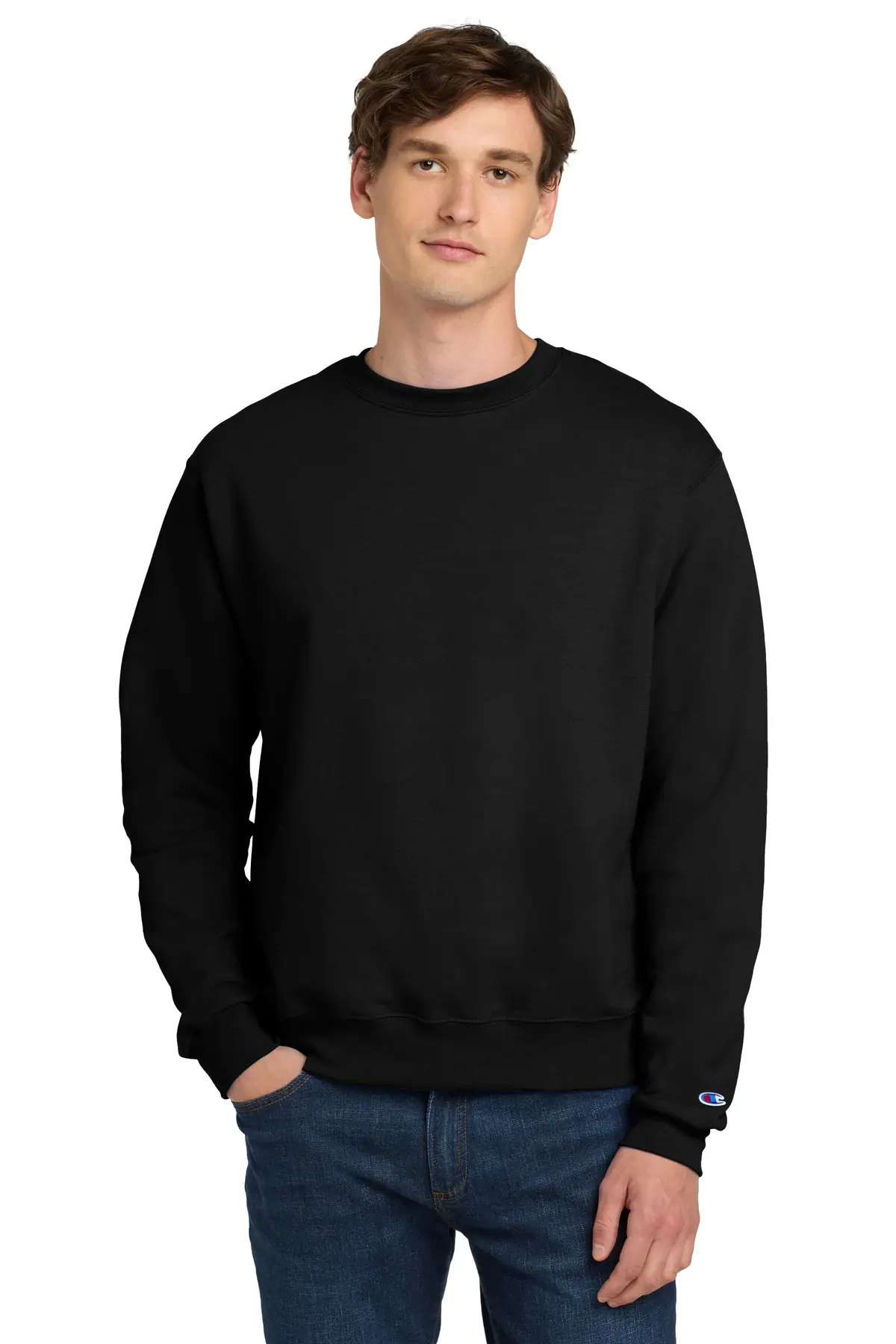 Champion Powerblend Crewneck Sweatshirt. in Black
