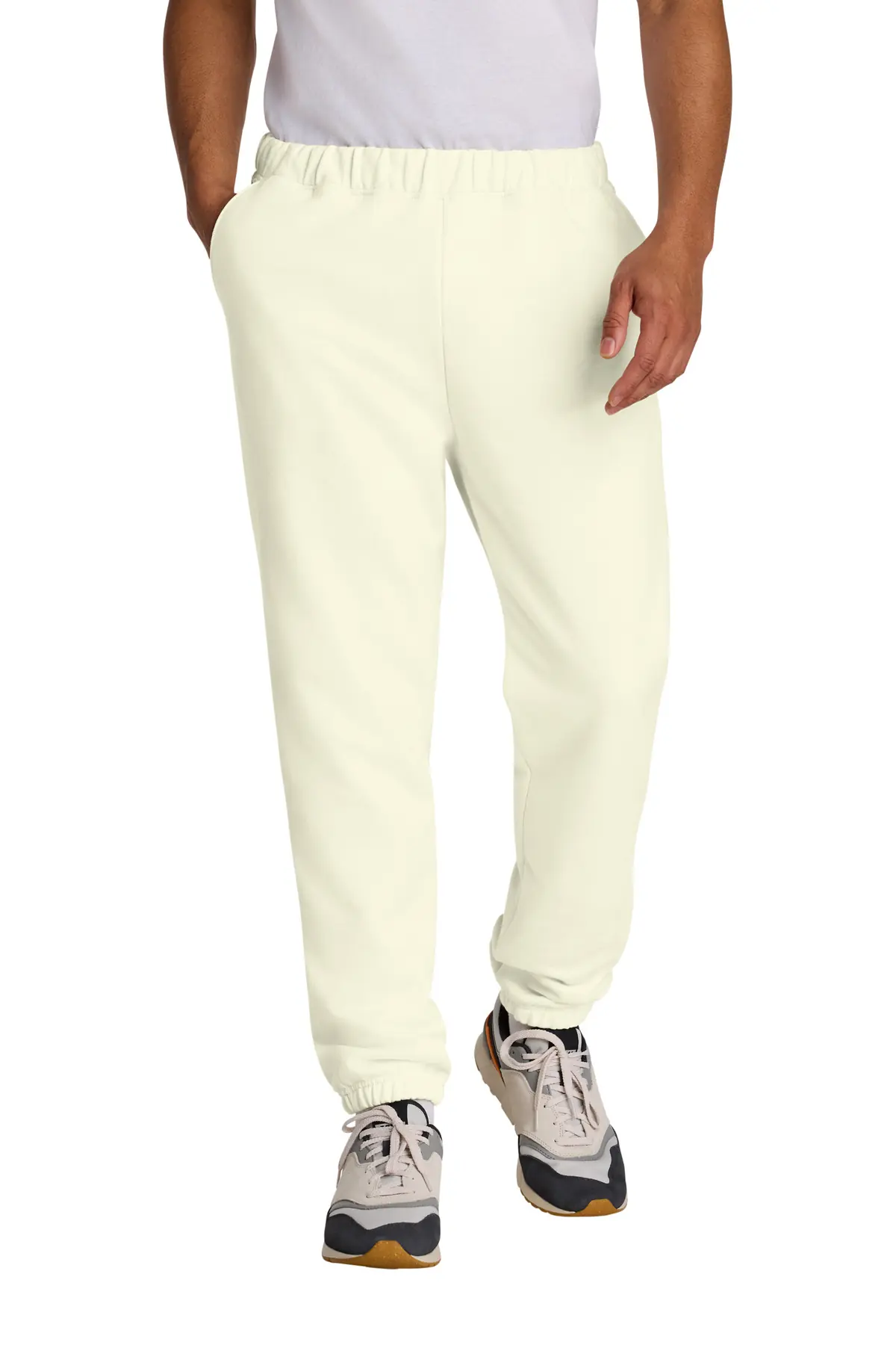 Gildan Softstyle Midweight Pocket Sweatpants in Off White