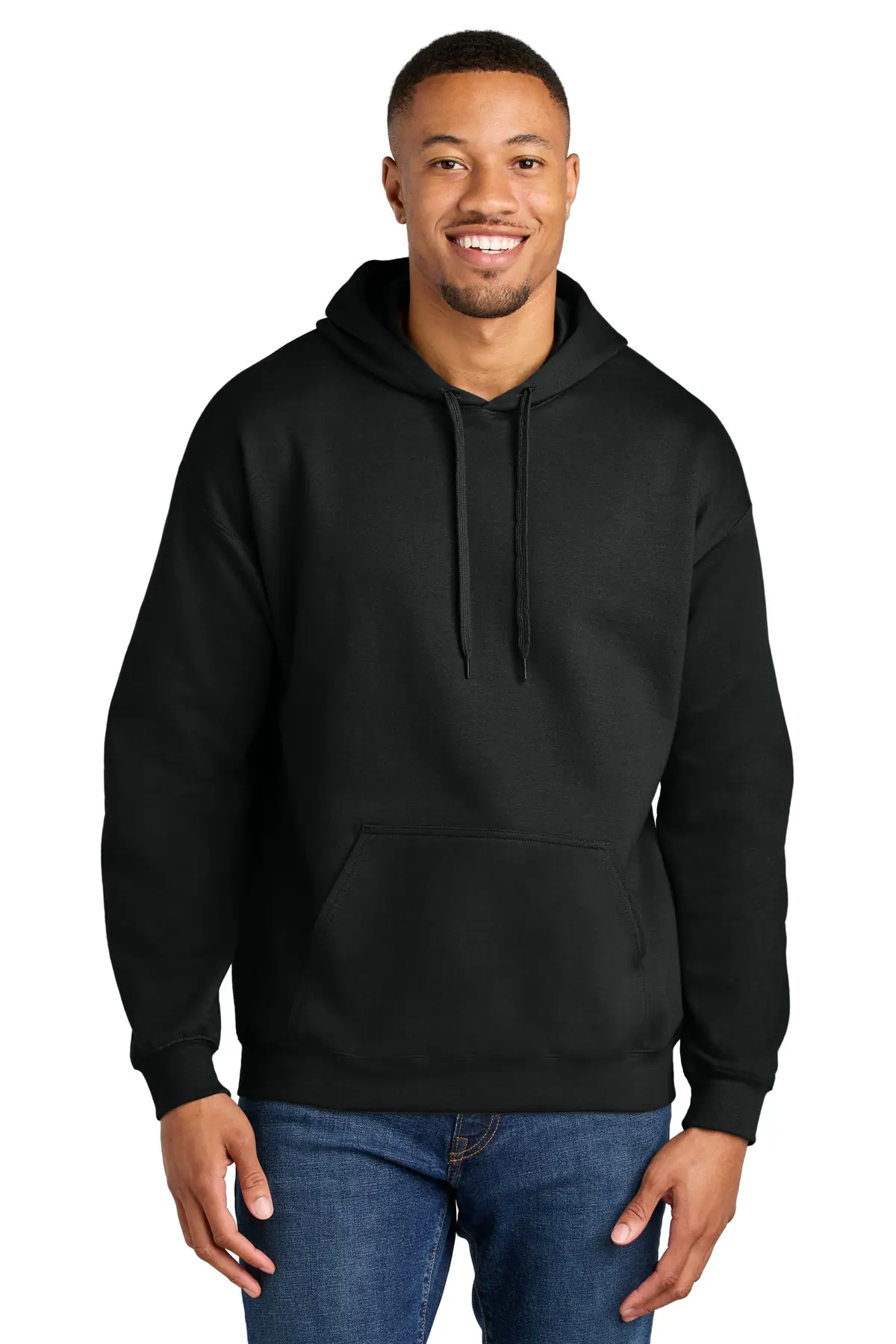 Gildan Softstyle Midweight Pullover Hooded Sweatshirt in Black