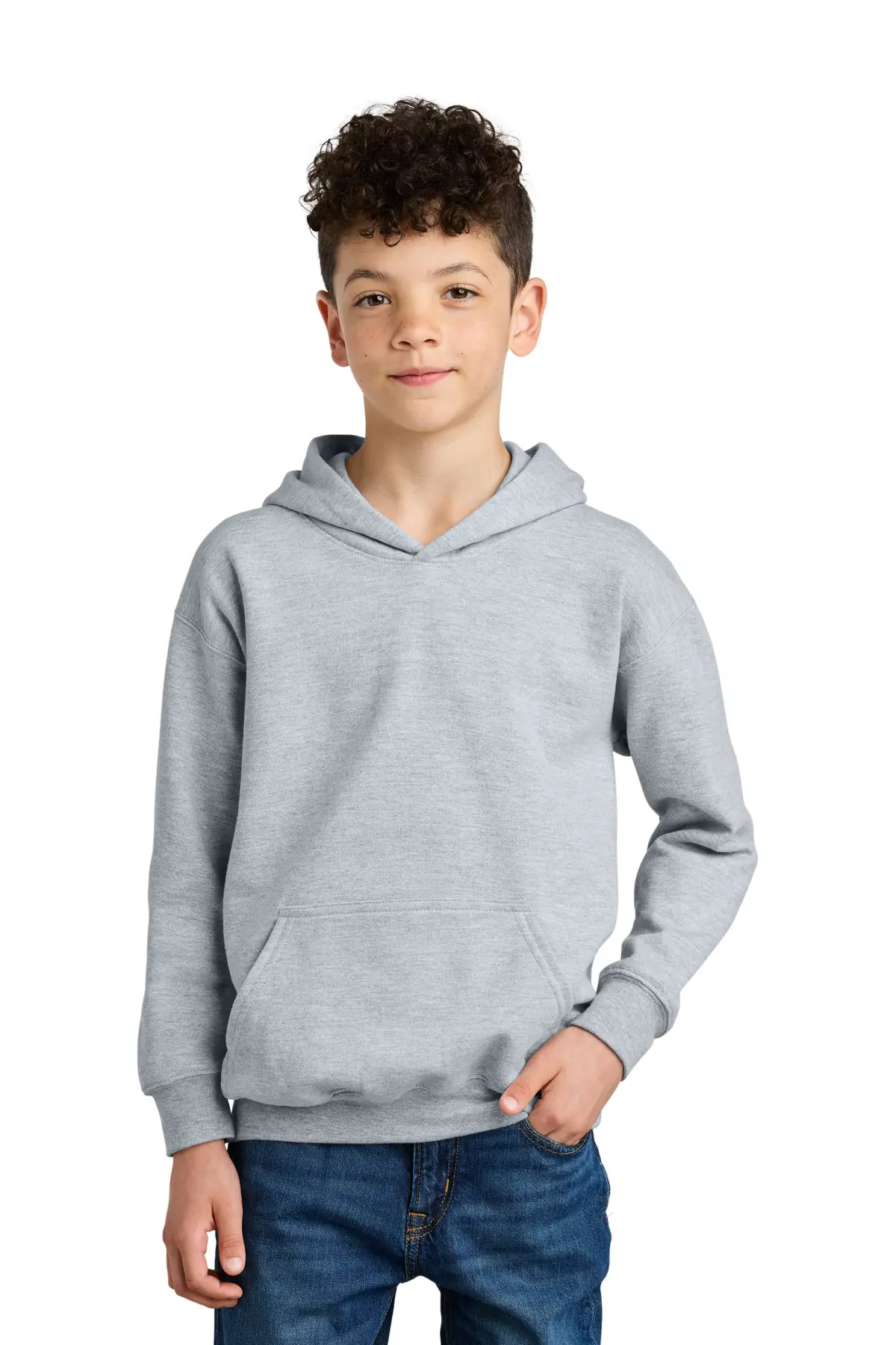 Gildan Youth Softstyle Midweight Fleece Hoodie in Ring Spun Sport Grey