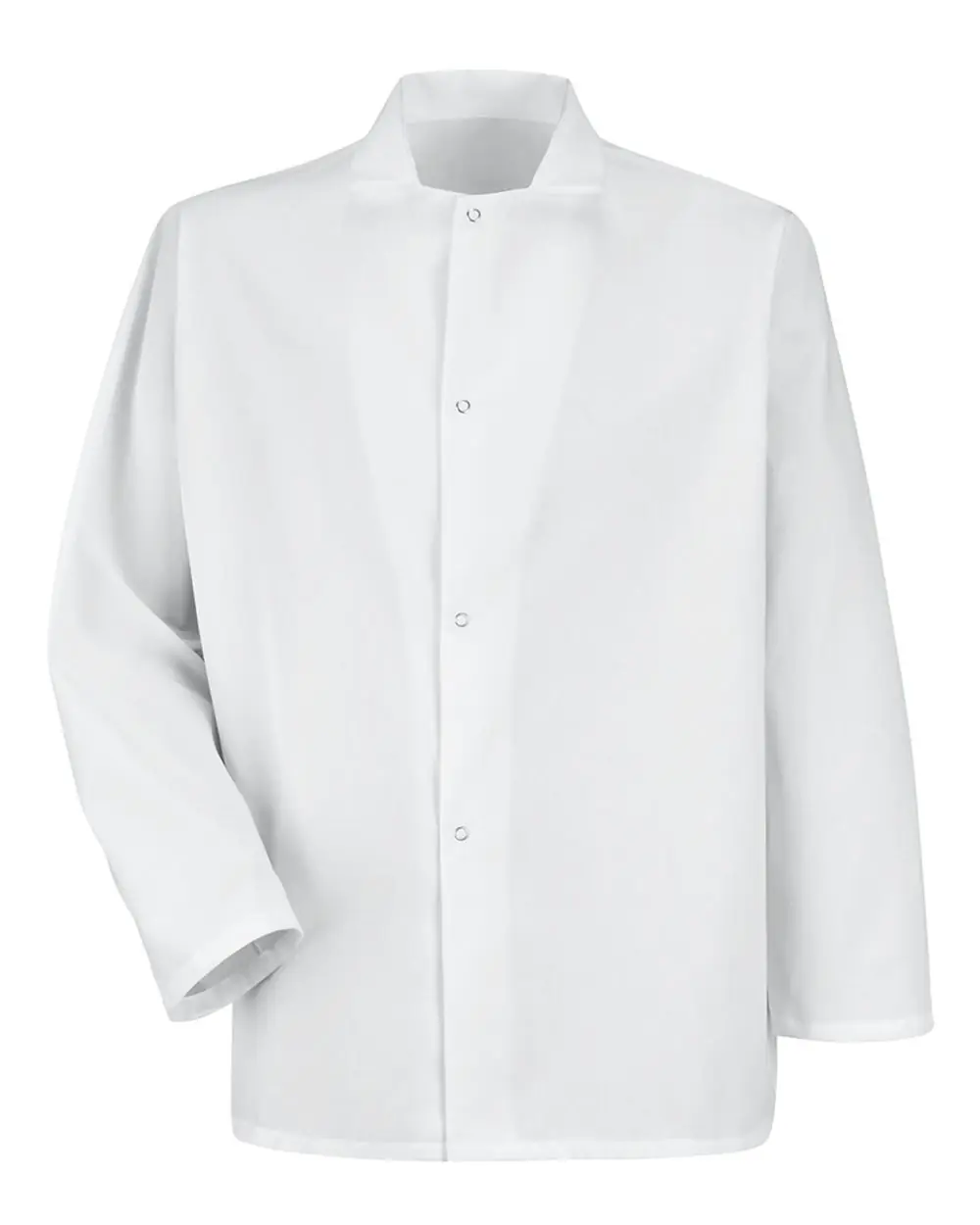 Red Kap Men's Gripper-Front Short Butcher Coat in White