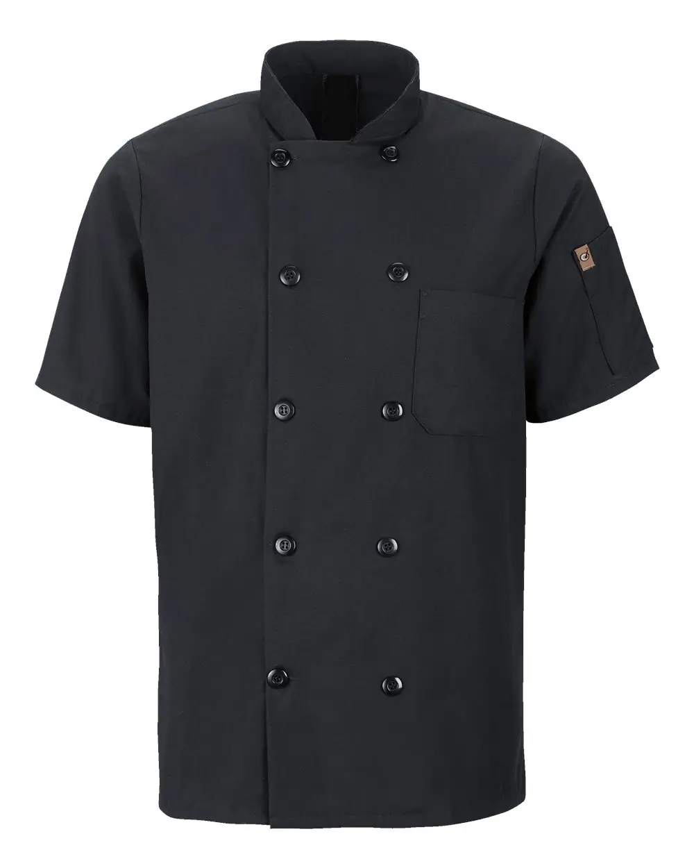 Chef Designs Mimix™ Short Sleeve Chef Coat with OilBlok in Black