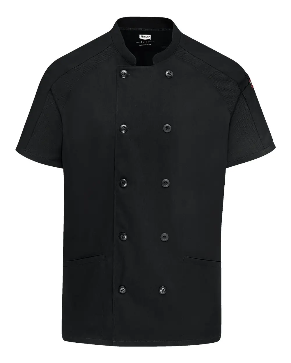Chef Designs Women's Airflow Raglan Chef Coat in Black/ Black Mesh