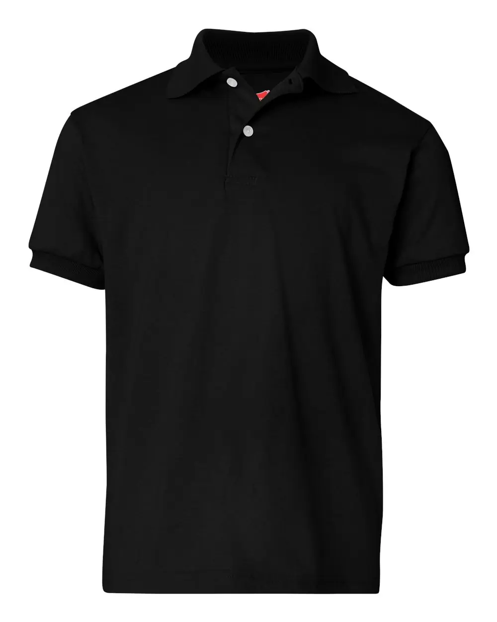 Hanes Youth EcoSmart® Jersey Polo in Black