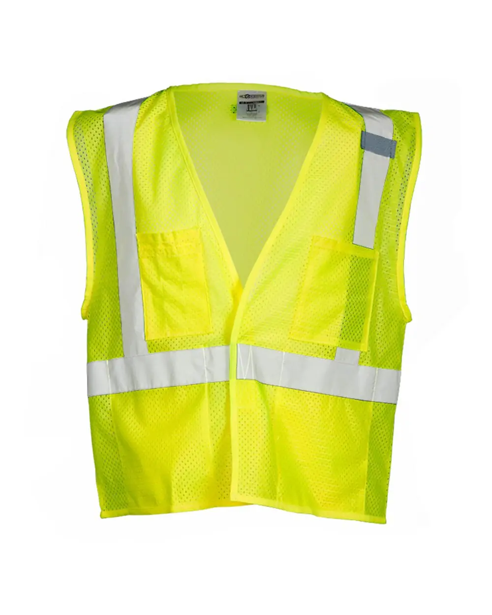 Kishigo Unisex 4 Pocket Hook-and-Loop Mesh Vest in Lime