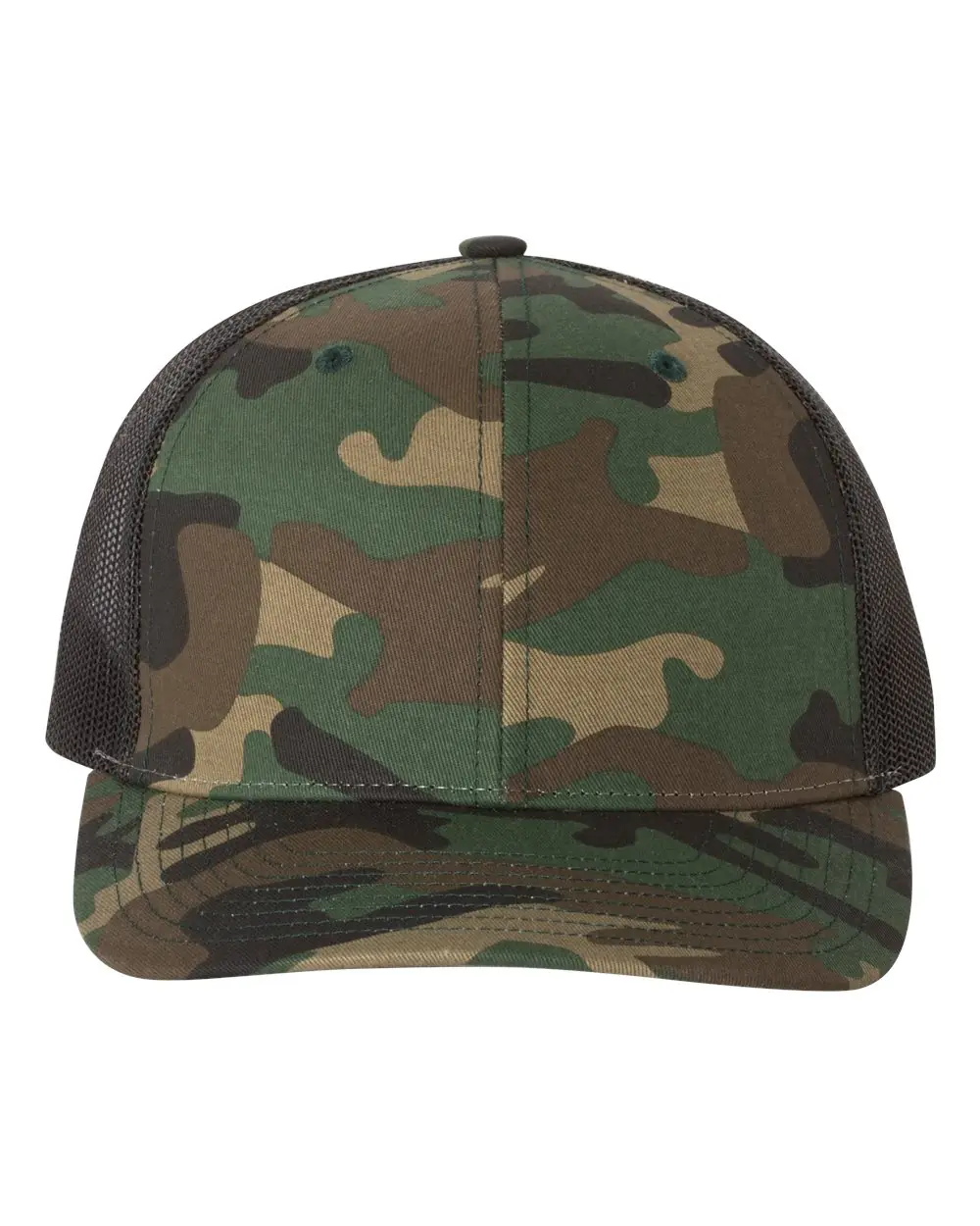 Richardson Printed Trucker Cap in Army Camo/ Black