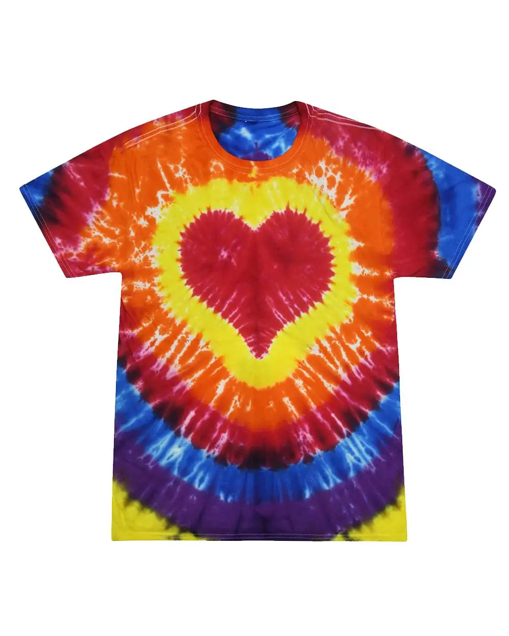 Colortone Youth Shapes Tie-Dyed T-Shirt in Multicolor Heart