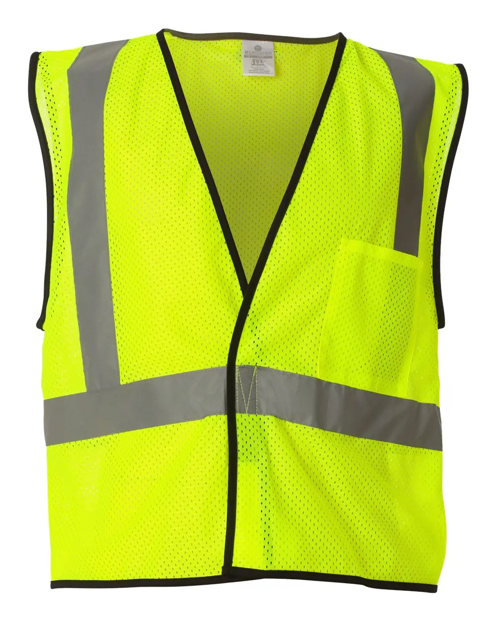 Kishigo Unisex Economy Single Pocket Hook-and-Loop Mesh Vest in Lime