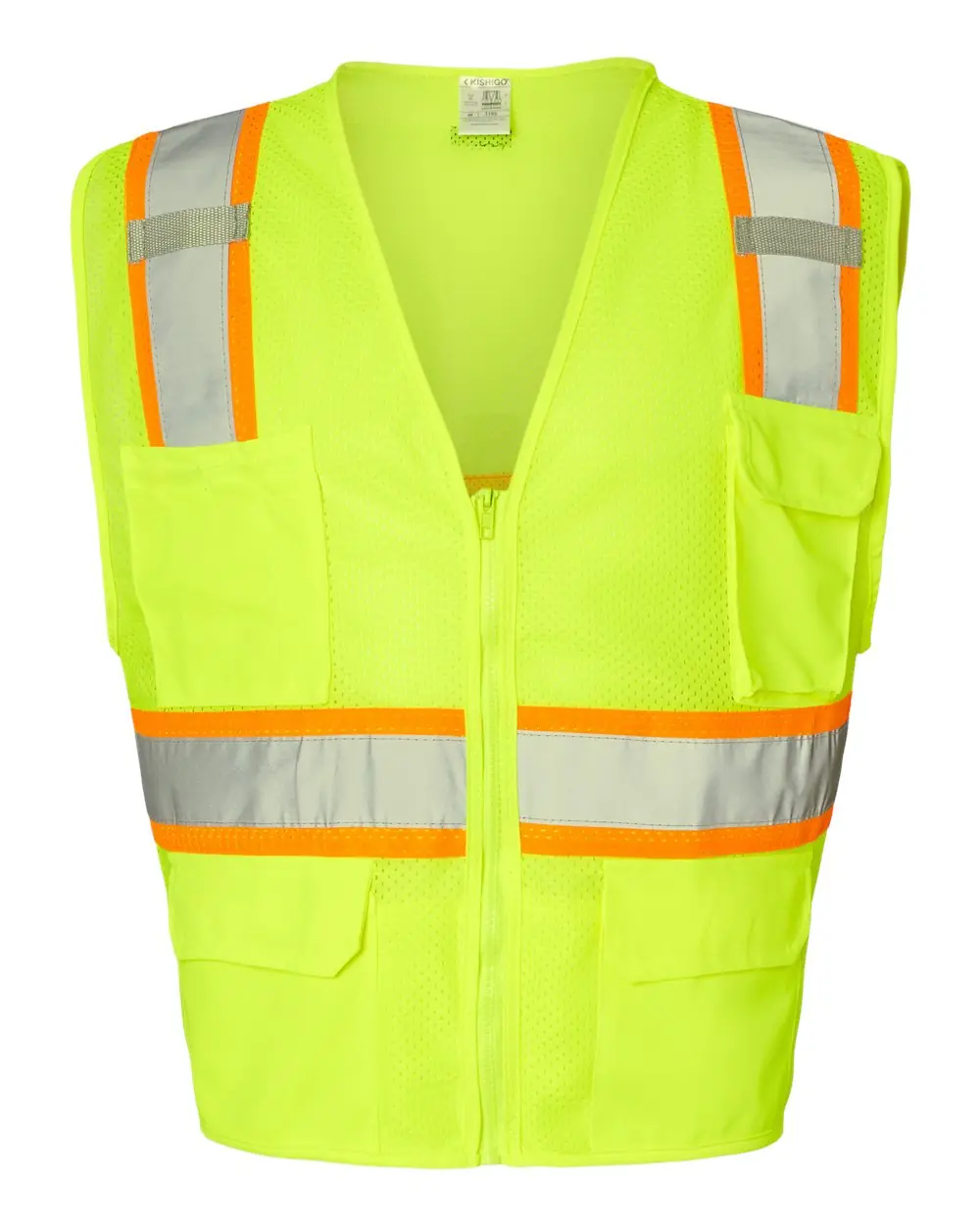 Kishigo Unisex Ultra-Cool™ Multi-Pocket Vest in Lime