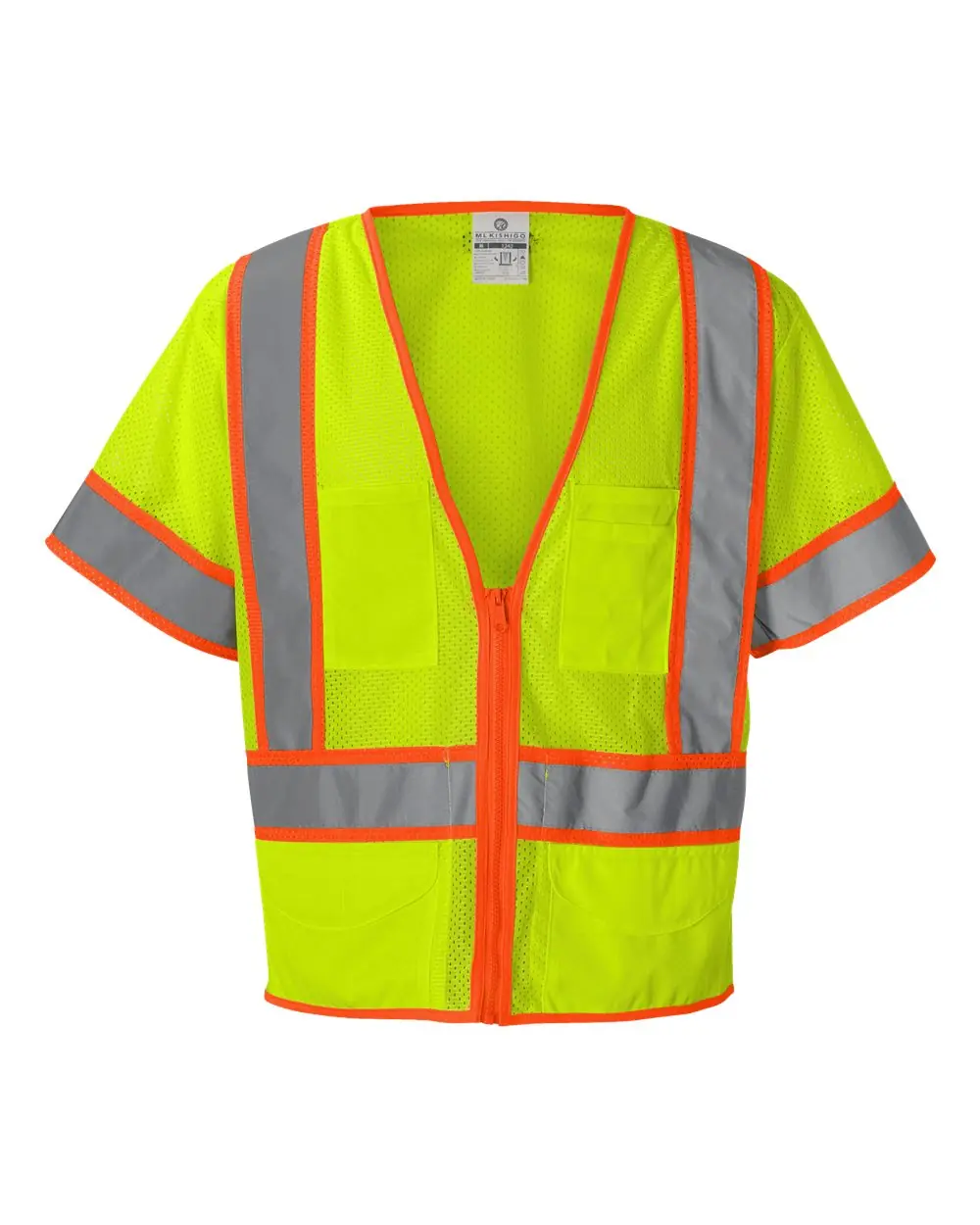Kishigo Unisex Ultra-Cool™ Six-Pocket Mesh Surveyor’s Vest in Lime