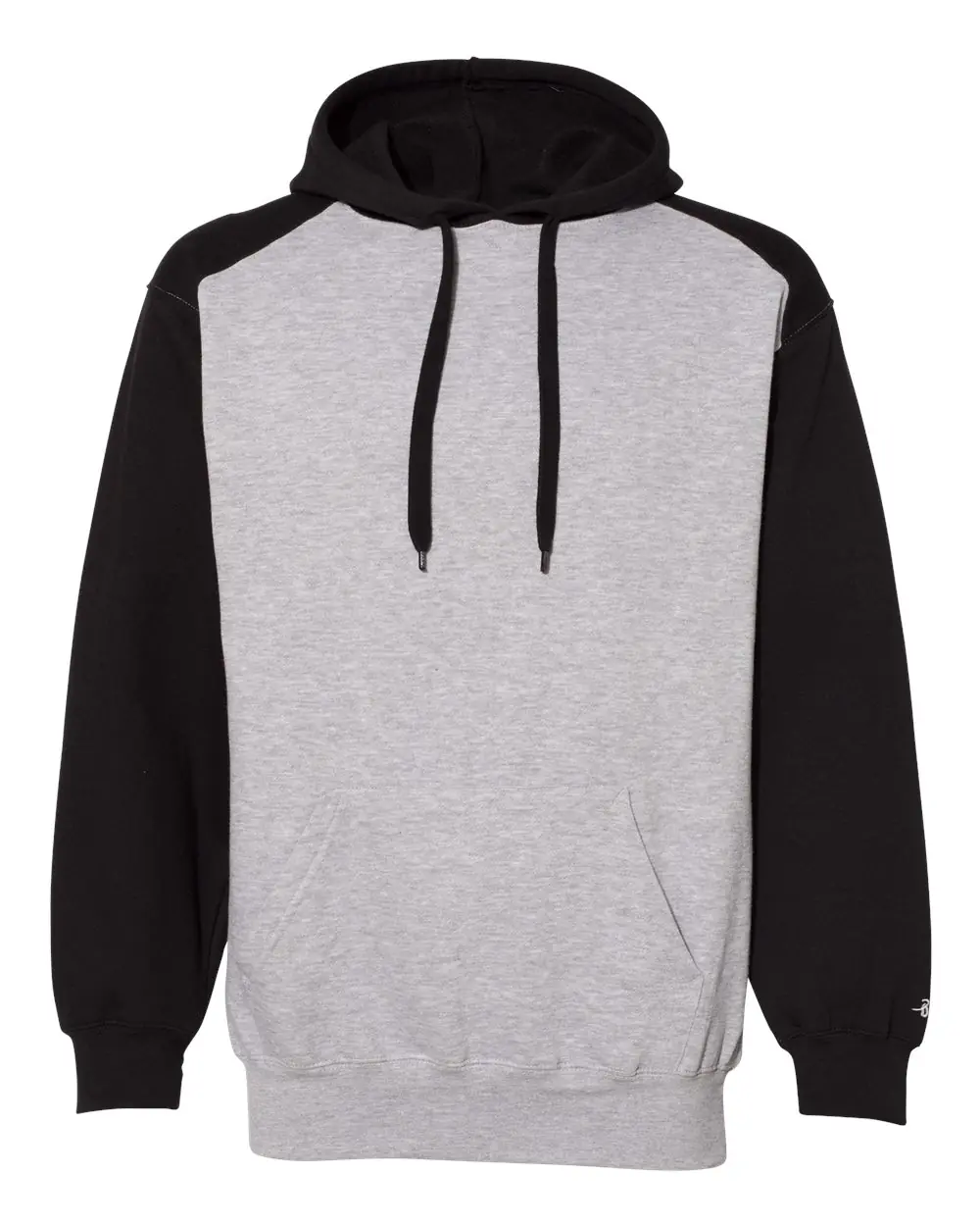 Badger Unisex Sport Athletic Fleece Hooded Sweatshirt in Oxford/ Black