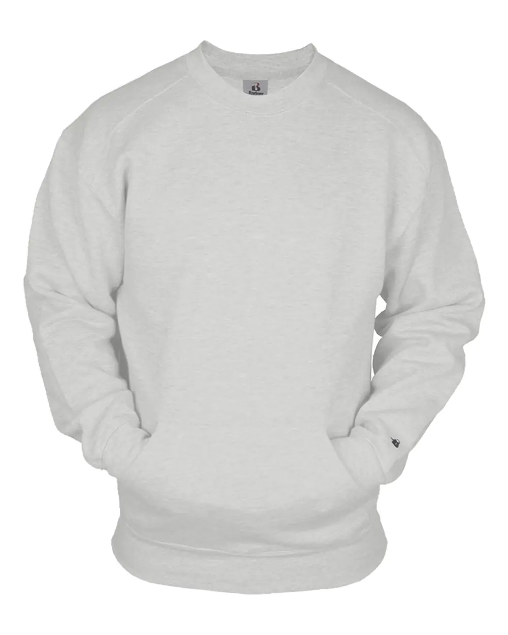 Badger Unisex Pocket Crewneck Sweatshirt in Ash