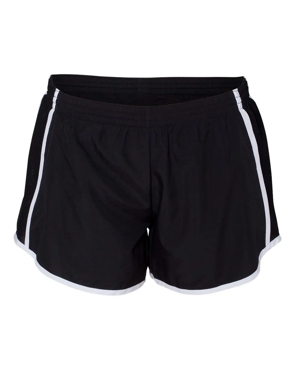 Augusta Sportswear Women's Pulse Team Running Shorts in Black/ Black/ White