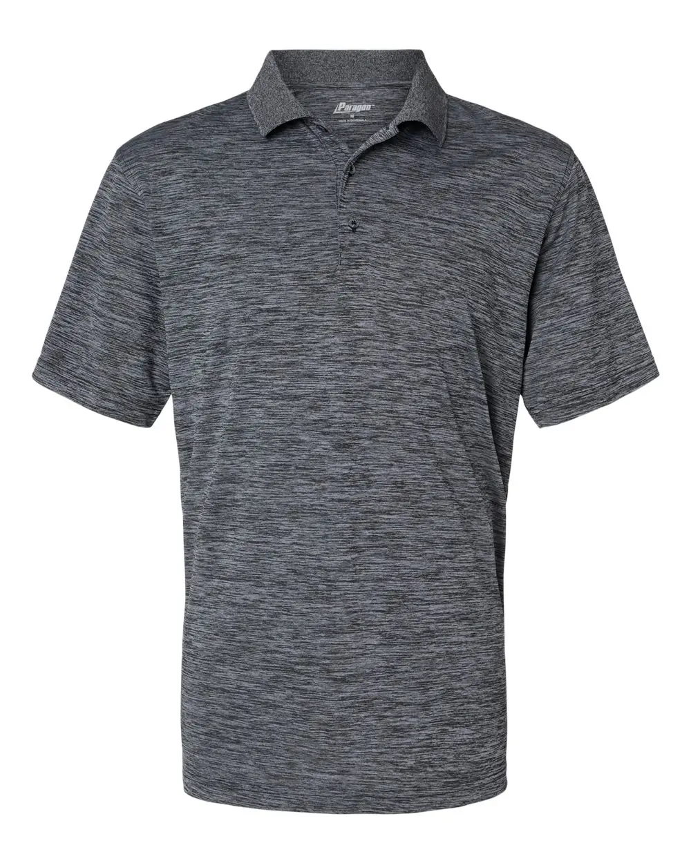 Paragon Men's Dakota Striated Heather Polo in Black Heather