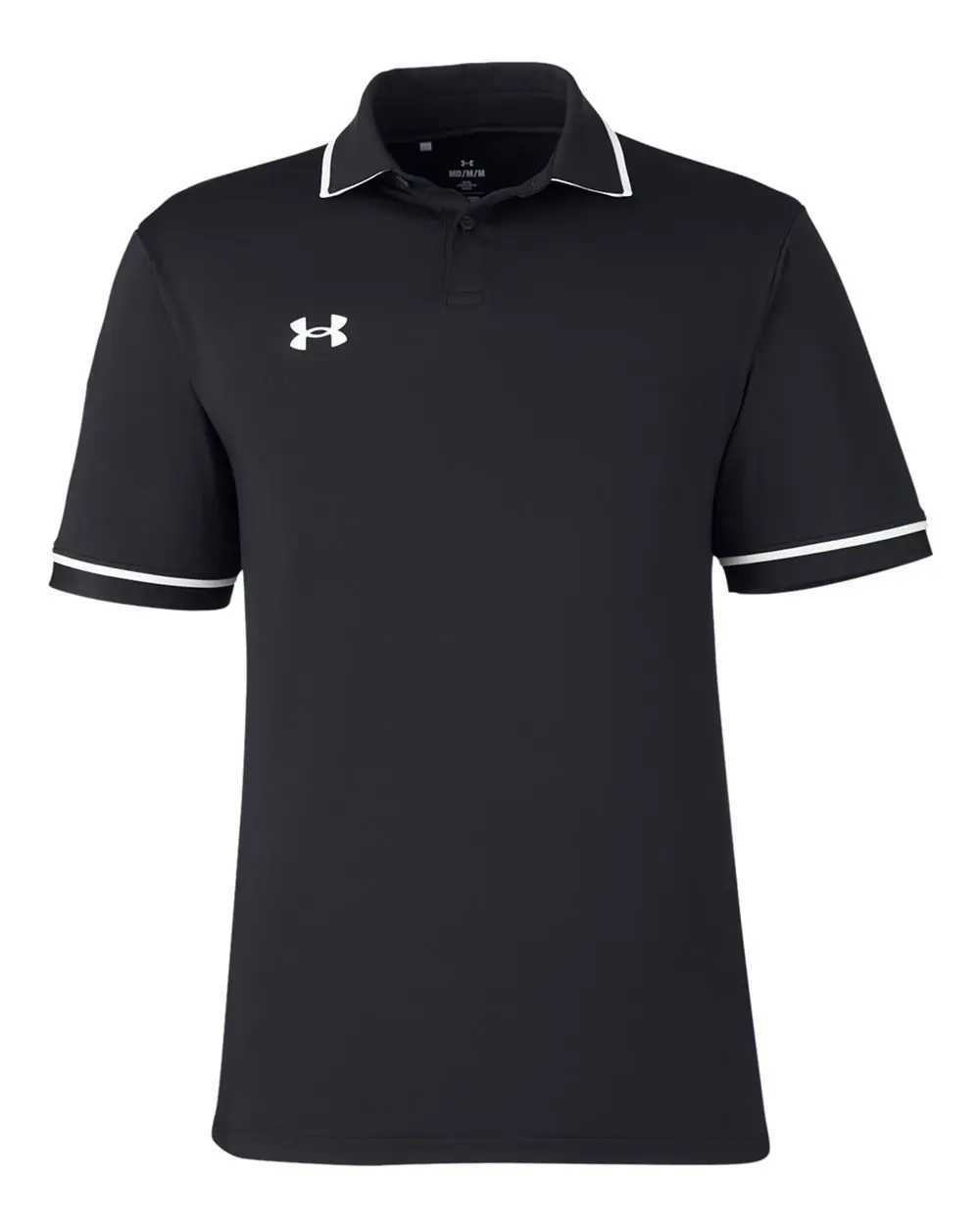 Under Armour Men's Tipped Teams Performance Polo in Black/ White