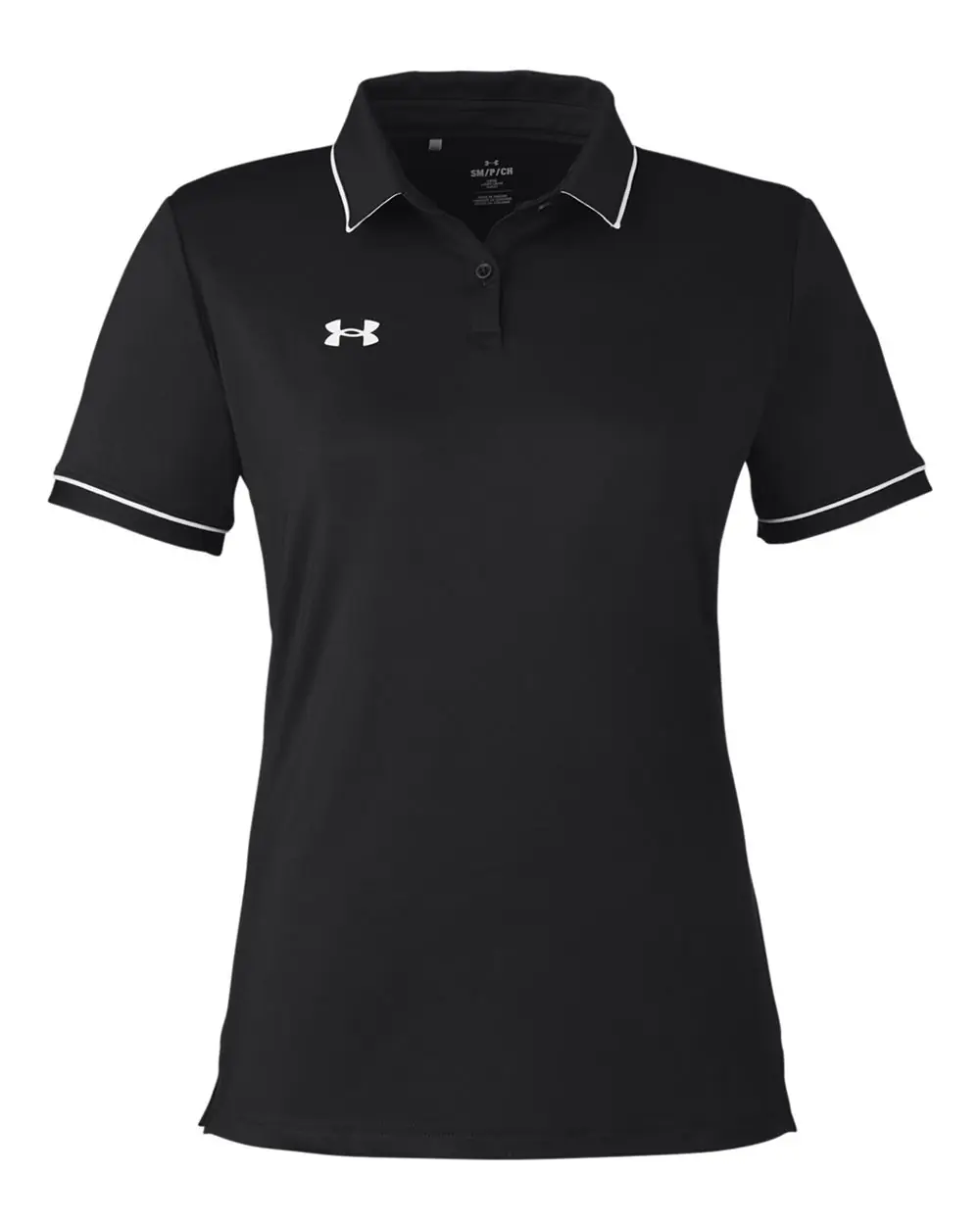 Under Armour Women's Tipped Teams Performance Polo in Black/ White