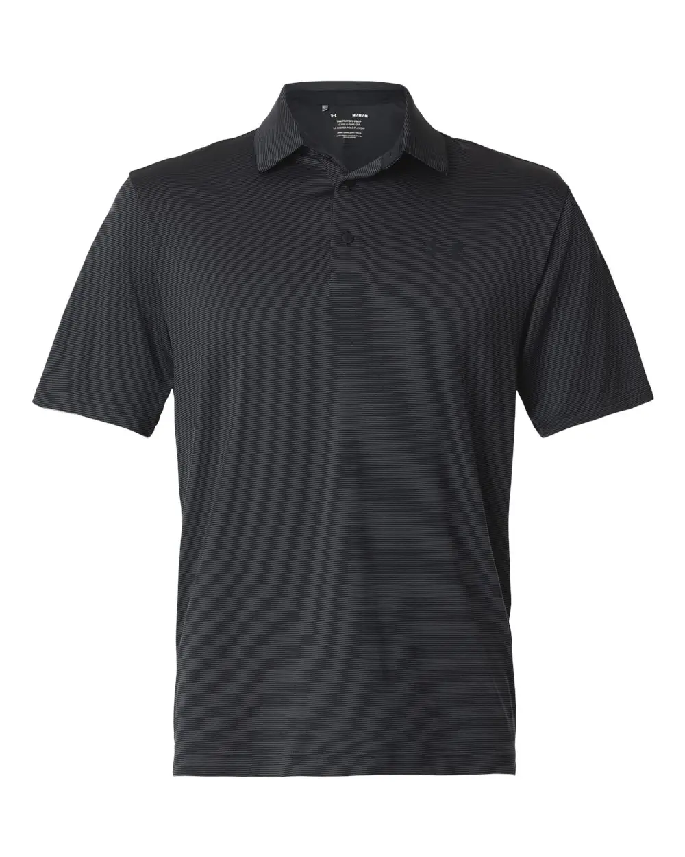 Under Armour Men's Playoff 3.0 Stripe Polo in Black/ Pitch Grey