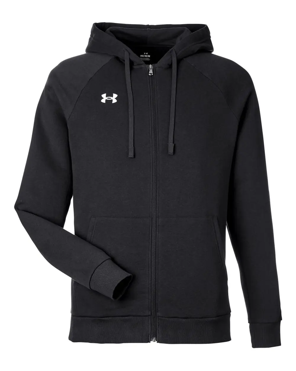 Under Armour Men's Rival Fleece Full-Zip in Black/ White