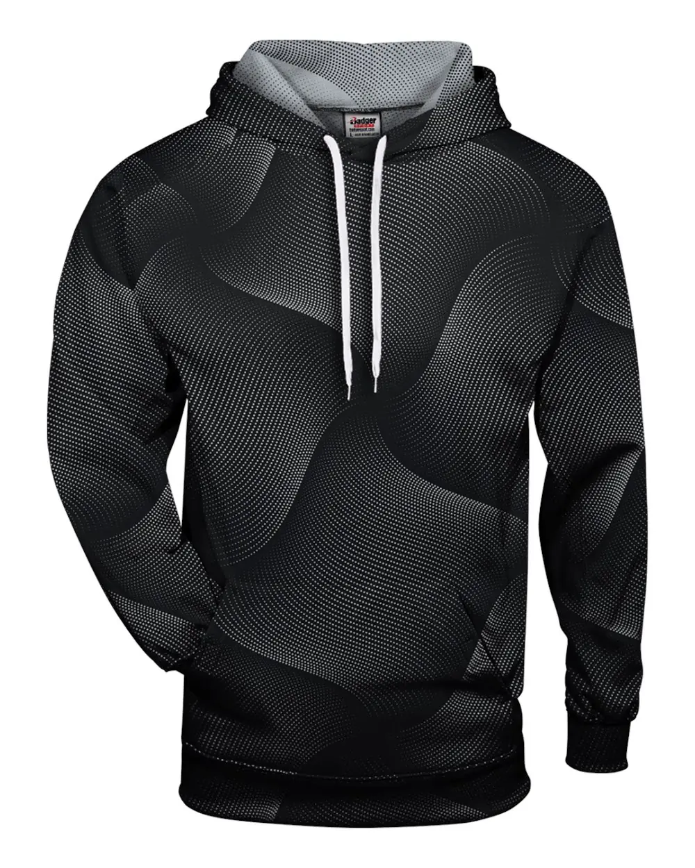 Badger Men's Warp Hooded Sweatshirt in Black