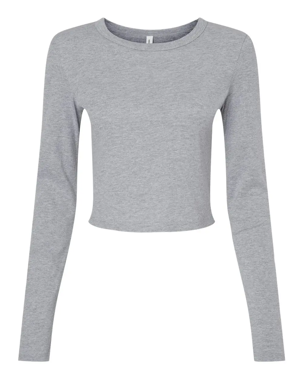 Bella + Canvas Women's Micro Rib Long Sleeve Baby Tee in Athletic Heather