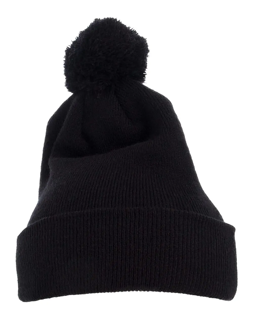 YP Classics Pom-Pom Cuffed Knit Beanie in Black