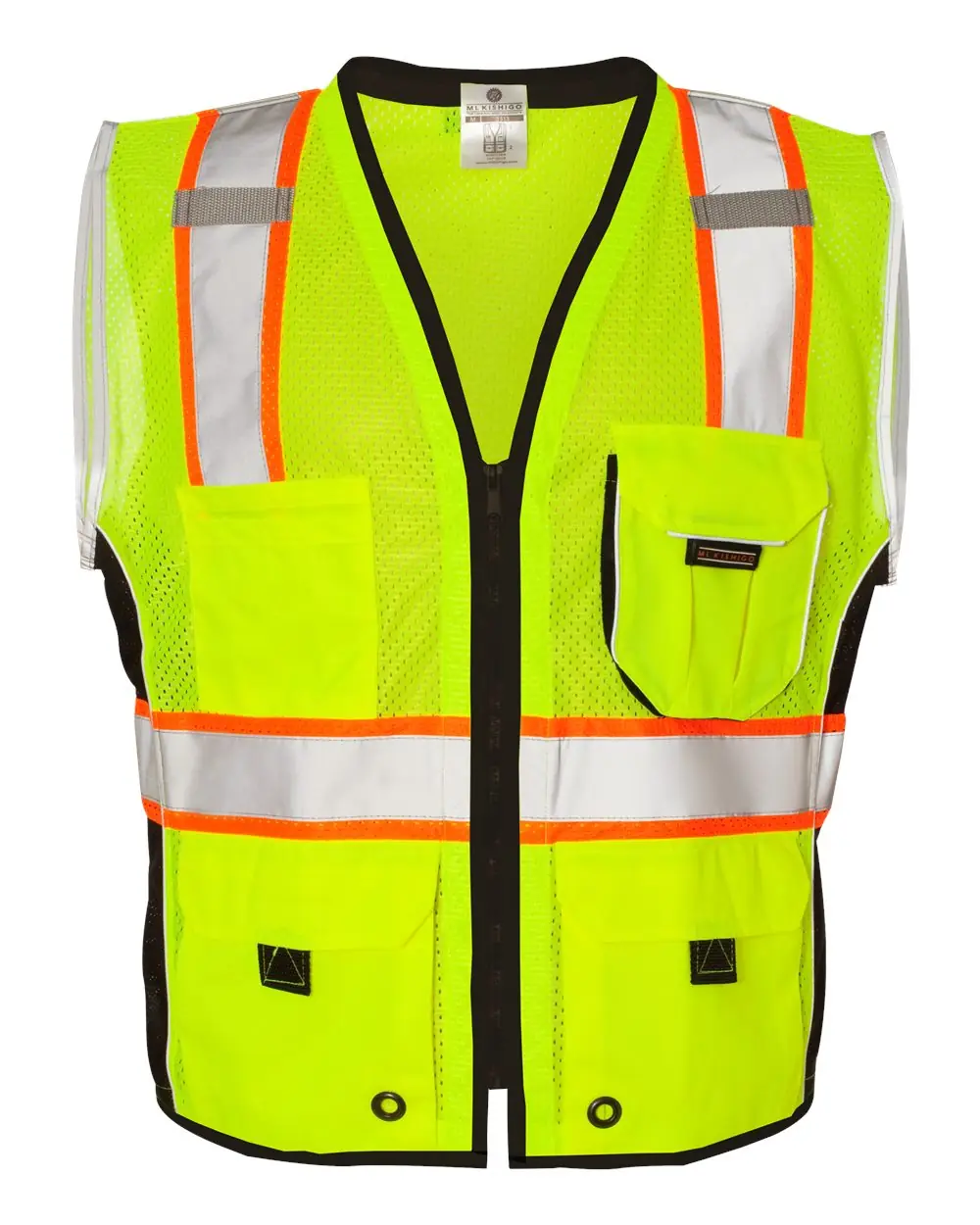 Kishigo Unisex Premium Black Series® Heavy-Duty Vest in Lime