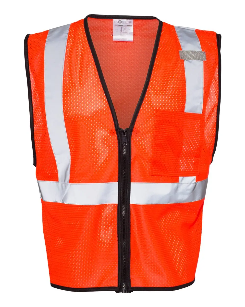 Kishigo Unisex Single Pocket Zipper Mesh Class 2 Vest in Fluorescent Red (1719)