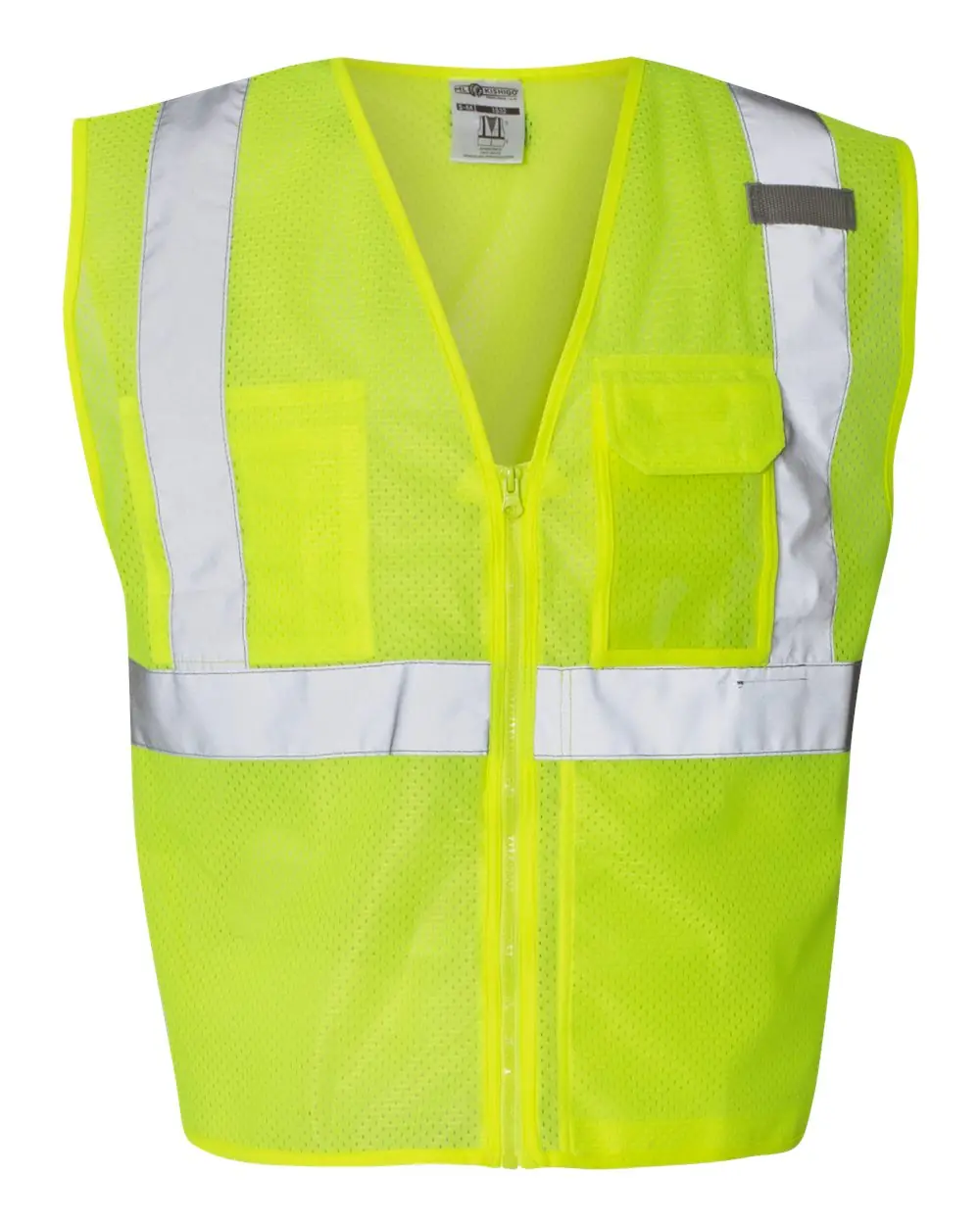 Kishigo Unisex Clear ID Vest with Zipper Closure in Lime