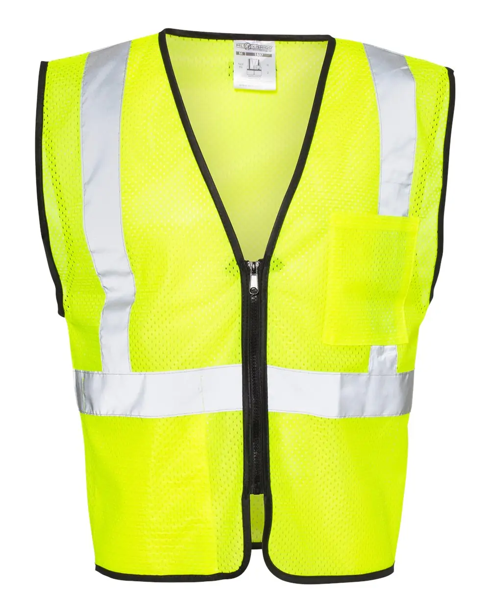 Kishigo Unisex Double-Pocket Zippered Economy Class 2 Vest in Lime