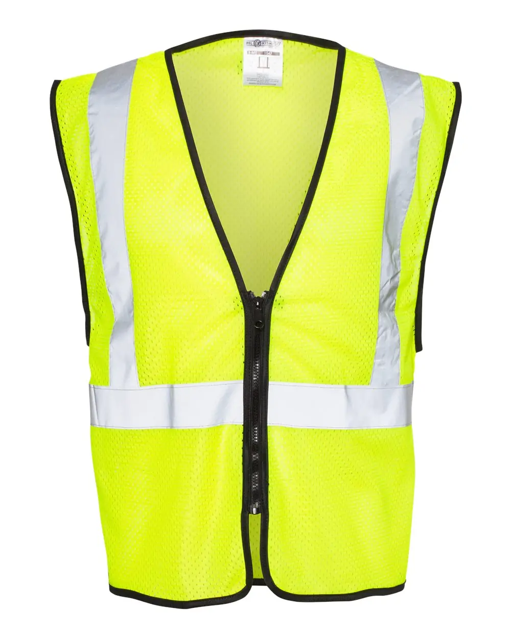 Kishigo Unisex Zippered Mesh Economy Class 2 Vest in Lime
