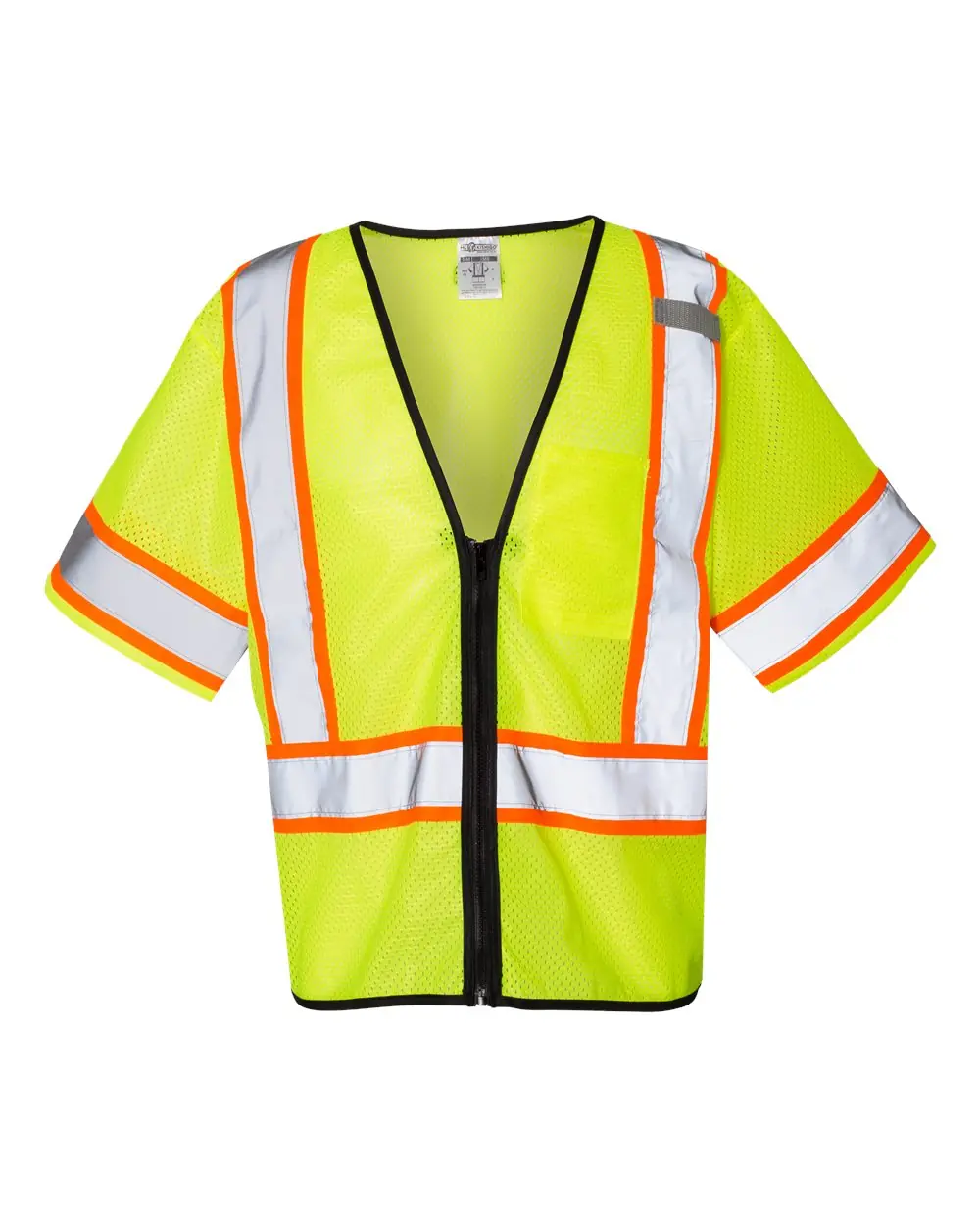Kishigo Unisex Class 3 Mesh Zippered Vest in Lime