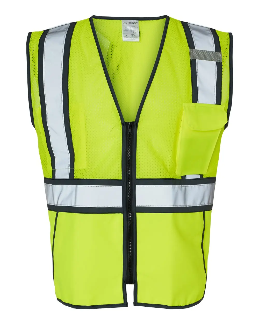 Kishigo Unisex Standard Contrast Vest in Lime/ Black