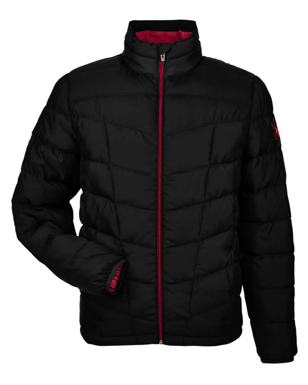 Spyder Men's Pelmo Insulated Puffer Jacket in Black/ Red