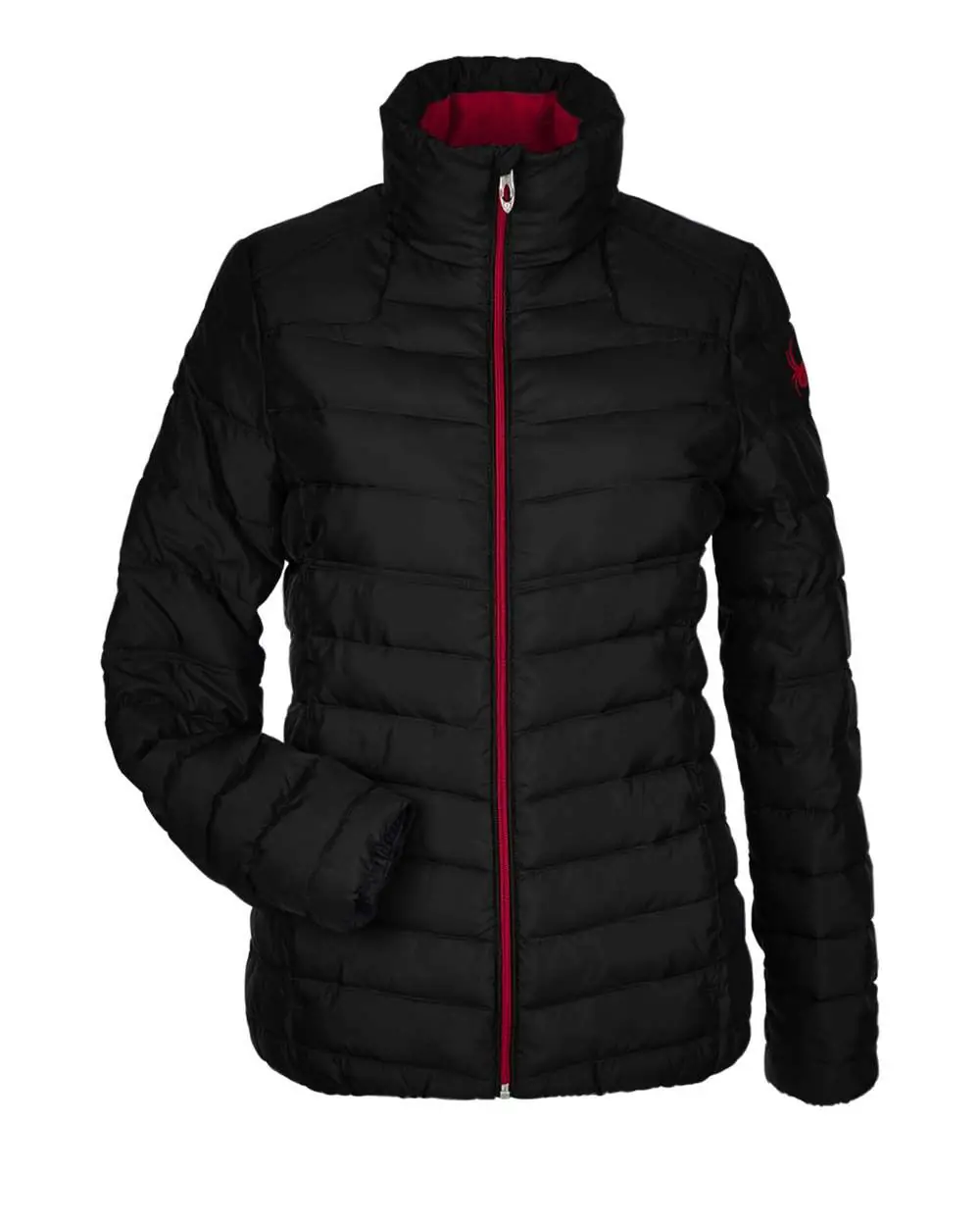 Spyder Women's Insulated Puffer Jacket in Black/ Red