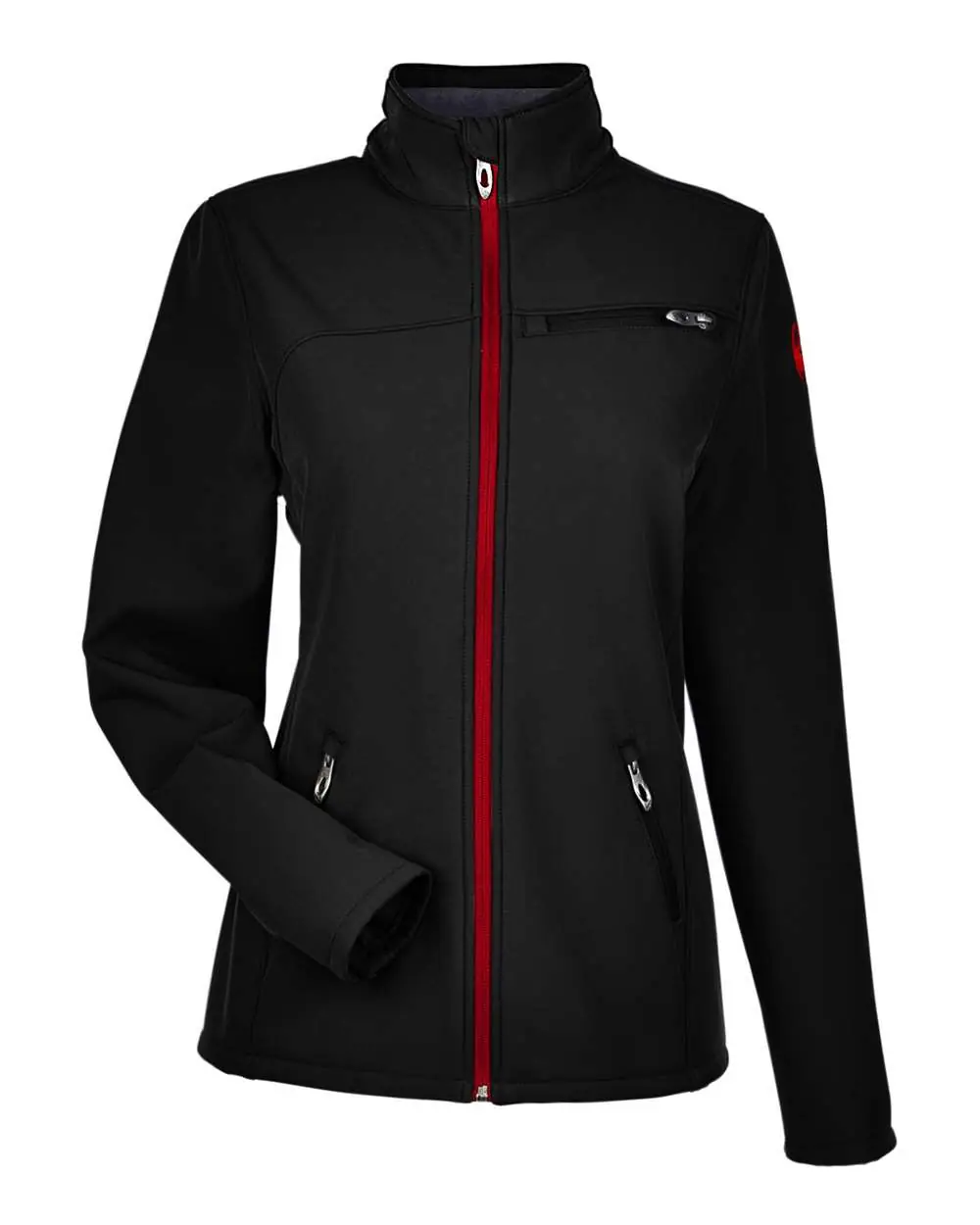 Spyder Women's Transport Soft Shell Jacket in Black/ Red