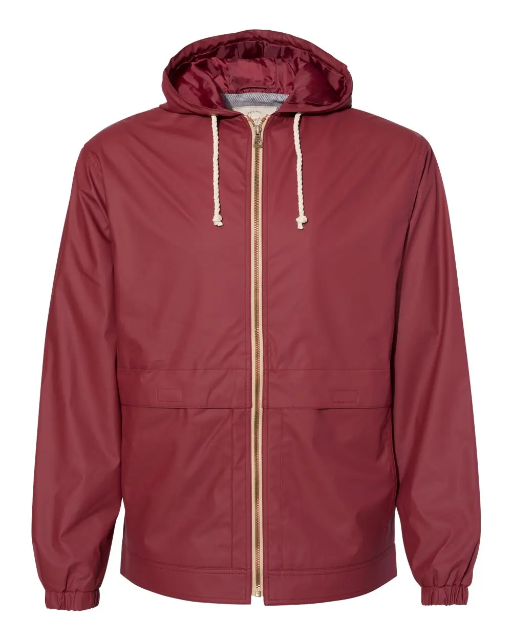 Weatherproof Unisex Vintage Hooded Rain Jacket in Biking Red