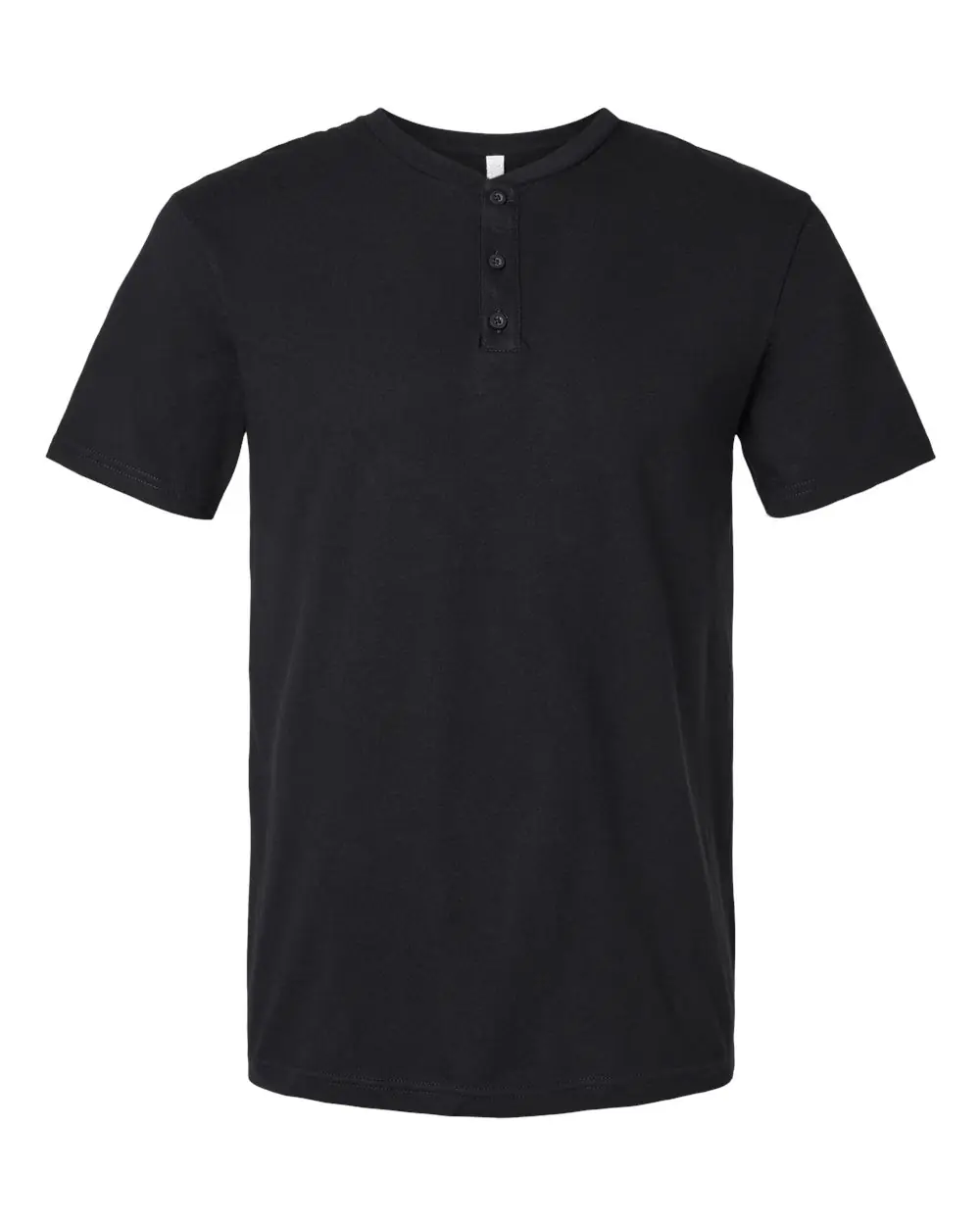 American Apparel Unisex CVC Henley Tee in Black