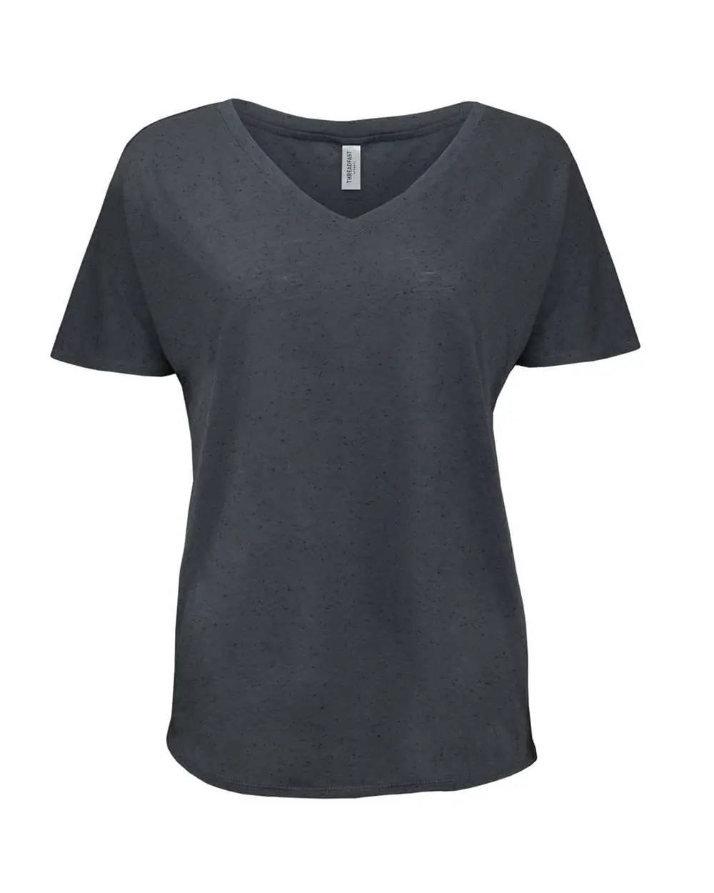 Threadfast Apparel Women's Tri-Blend Fleck V-Neck T-Shirt in Charcoal Fleck