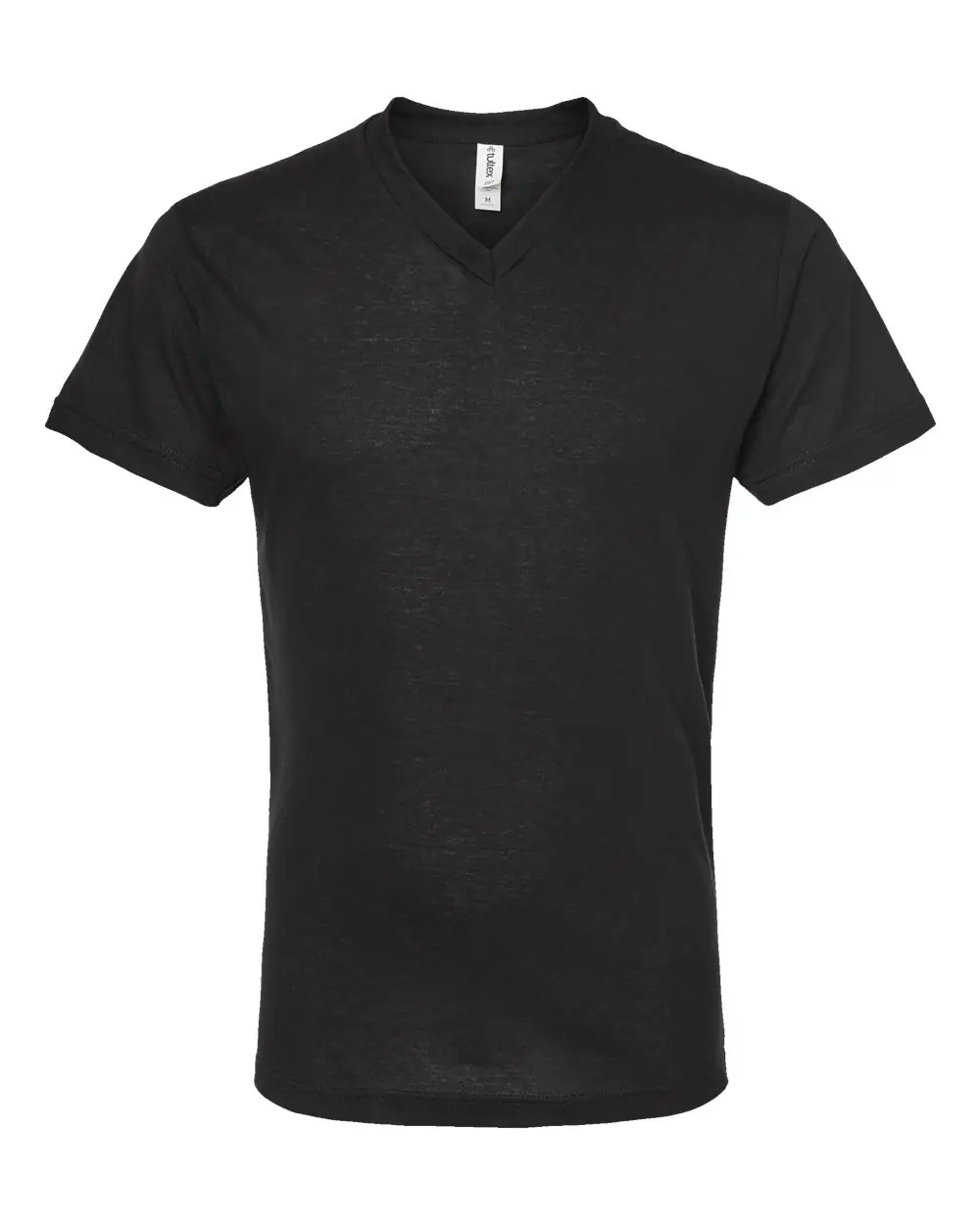 Tultex Men's Poly-Rich V-Neck T-Shirt in Black