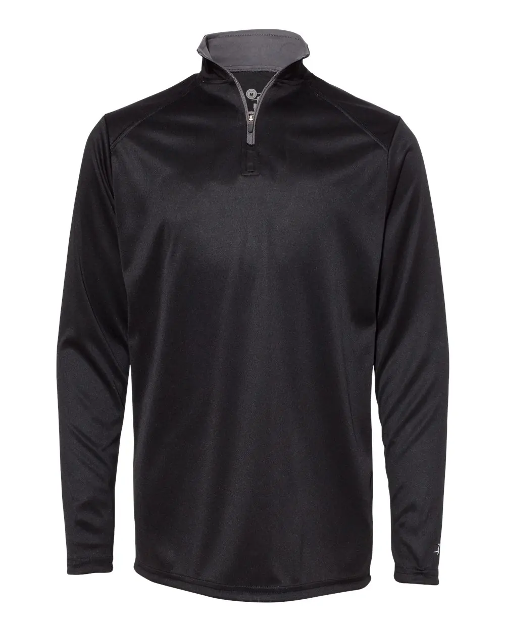Badger Youth B-Core Quarter-Zip Pullover in Black/ Graphite