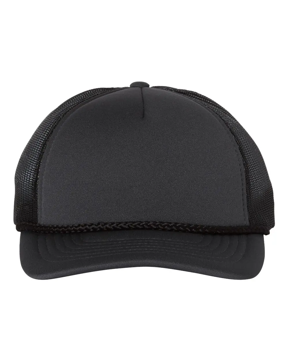 Richardson Low-Pro Foamie Trucker Cap in Charcoal/ Black/ Black
