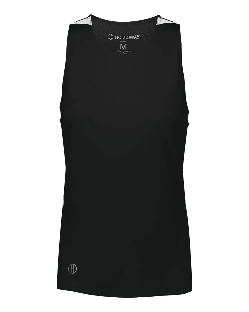 Holloway Women's PR Max Track Racerback Jersey in Black/ White