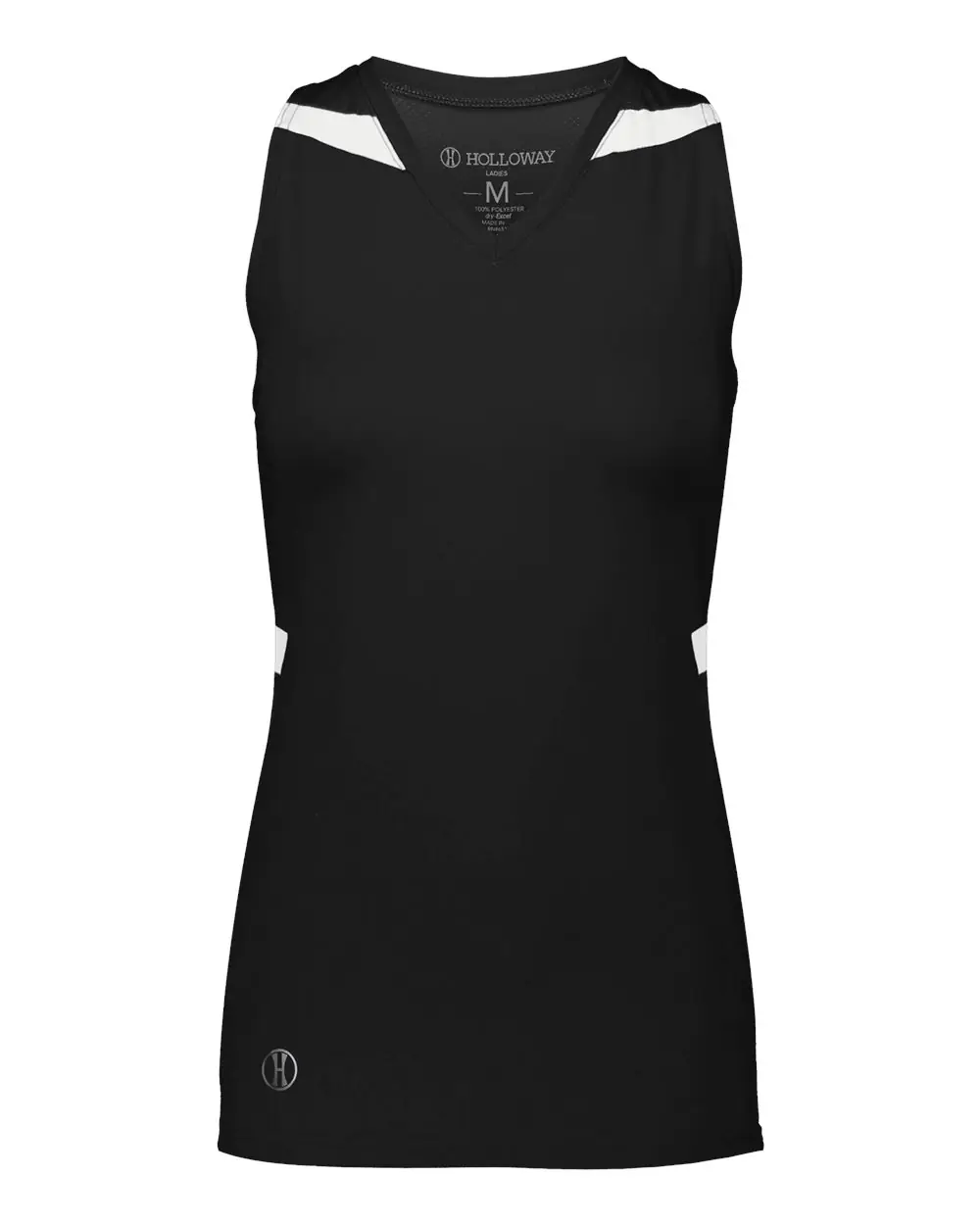 Holloway Women's PR Max Compression Racerback Jersey in Black/ White