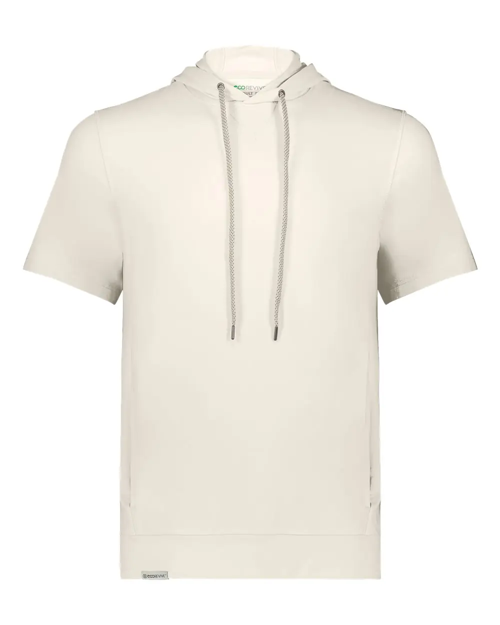 Holloway Men's Eco Revive™ Ventura Soft Knit Short Sleeve Hooded Sweatshirt in Birch
