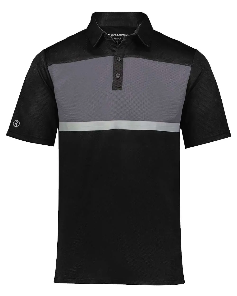 Holloway Men's Dry-Excel™ Prism Bold Polo in Black/ Carbon