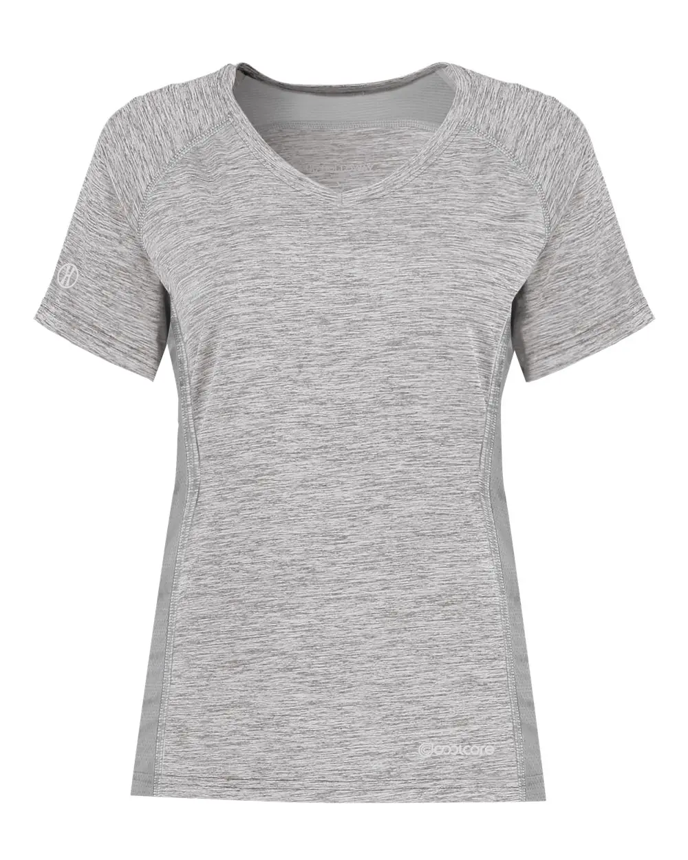 Holloway Women's Electrify CoolCore® V-Neck T-Shirt in Athletic Grey Heather