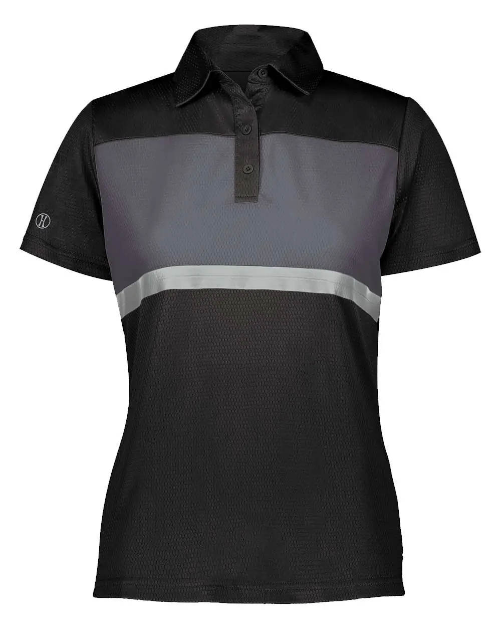 Holloway Women's Prism Bold Polo in Black/ Carbon