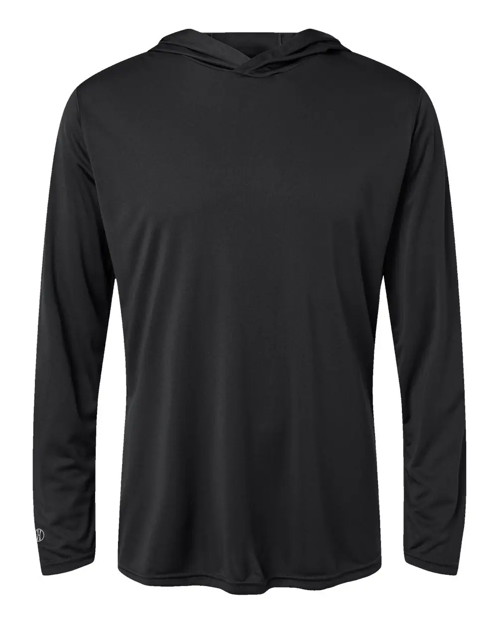 Holloway Men's Momentum Hooded Long Sleeve T-Shirt in Black